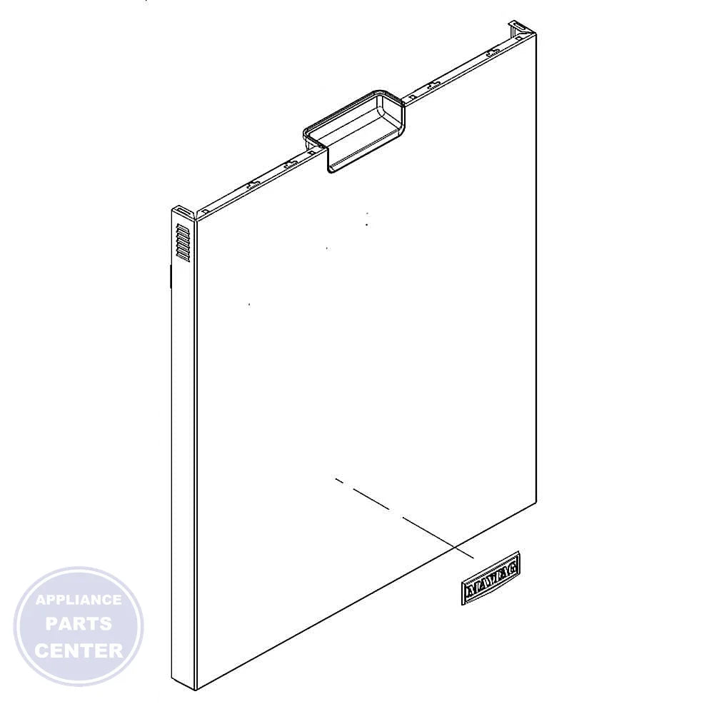 WHIRLPOOL DISHWASHER PANEL W11255742 - Main view showing sleek design for various Whirlpool dishwasher models