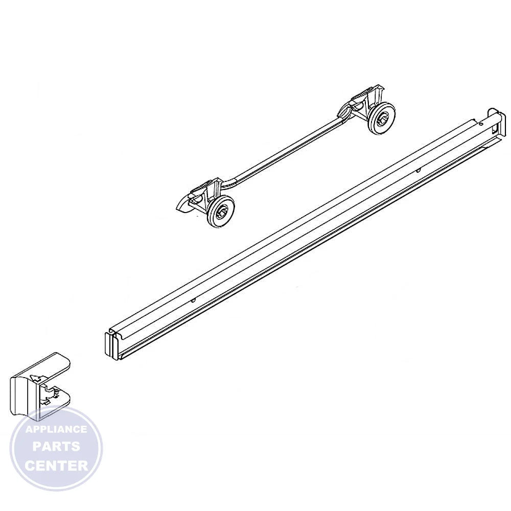 Whirlpool Dishwasher Track Assembly WPW10195238 - Main view showing smooth sliding capability for Whirlpool models