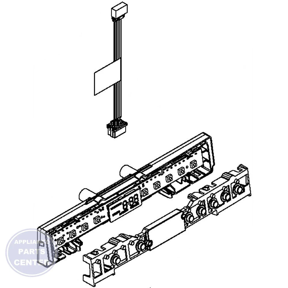Whirlpool Dishwasher User Interface Housing W10620217 - Main view showing user interface compatibility for specific models