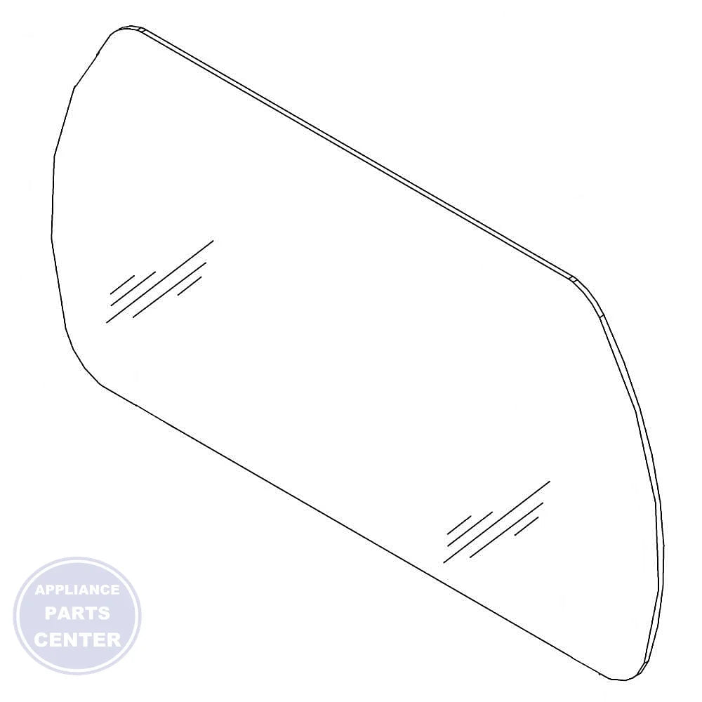 Whirlpool WHIRLPOOL DOOR GLASS ASSEMBLY W11434304 - Main view showing clear glass for WPL Dryer models