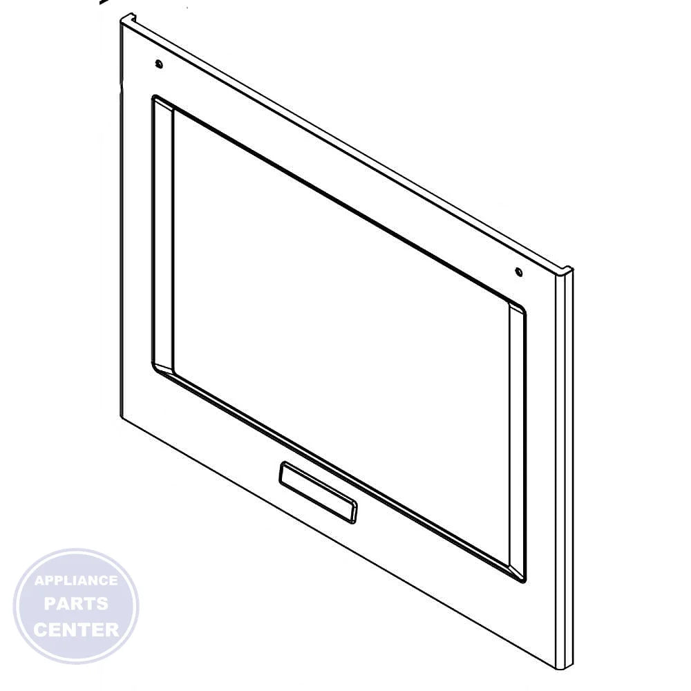 WHIRLPOOL DOOR GLASS W10915619 - Main view showing secure fit for WHIRLPOOL models