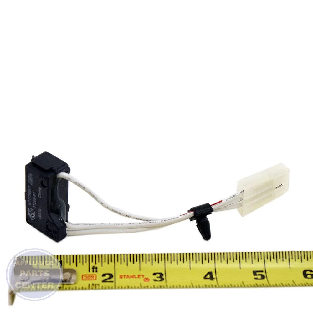 WHIRLPOOL DOOR SWITCH W11189162 - Side view with specific measurements