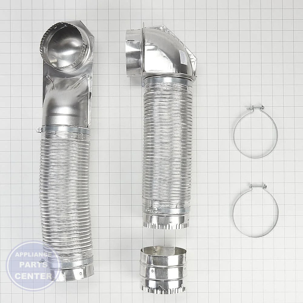 WHIRLPOOL DRYER 4" DIAMETER DURAVENT INSTALLATION KIT - Side view with 4" diameter specification