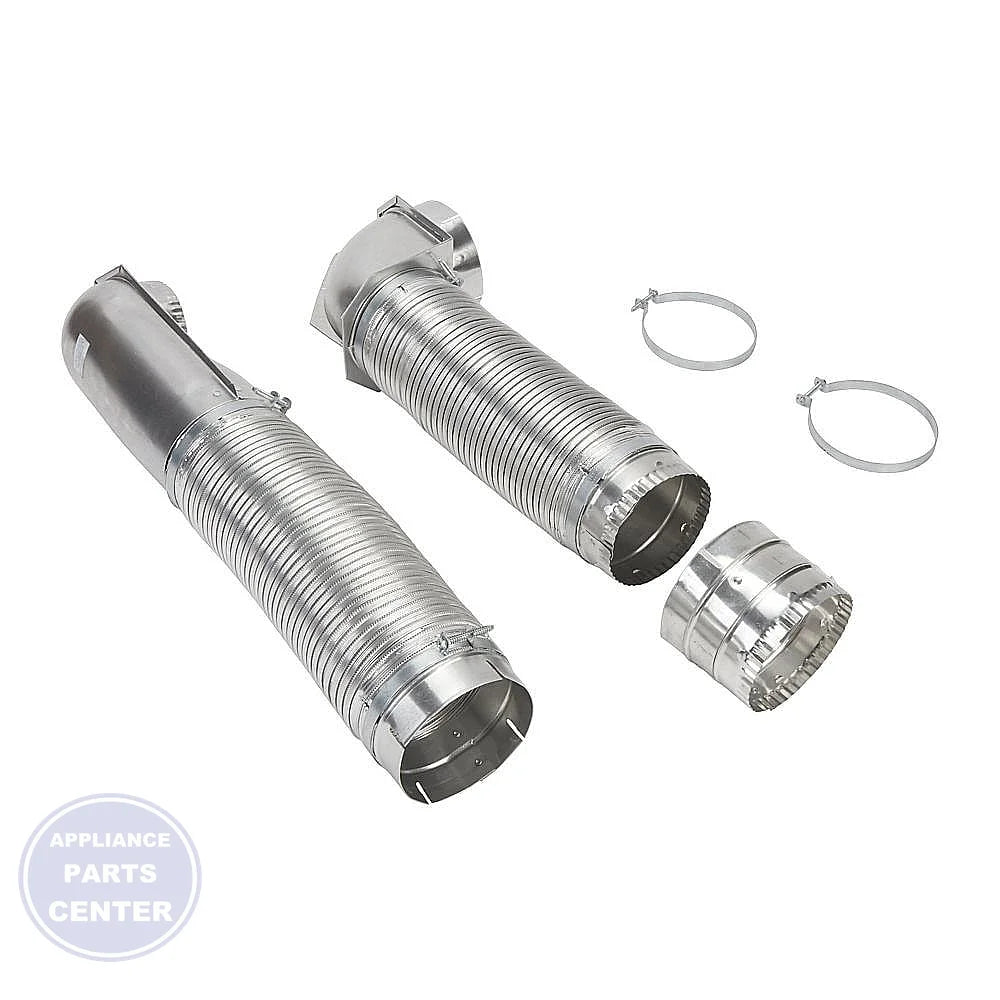 WHIRLPOOL DRYER 4" DIAMETER DURAVENT INSTALLATION KIT - Installation in Whirlpool model depicting key mounting points