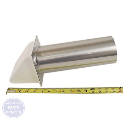 WHIRLPOOL DRYER VENT HOOD 4396007RW - Side view with precise duct specifications