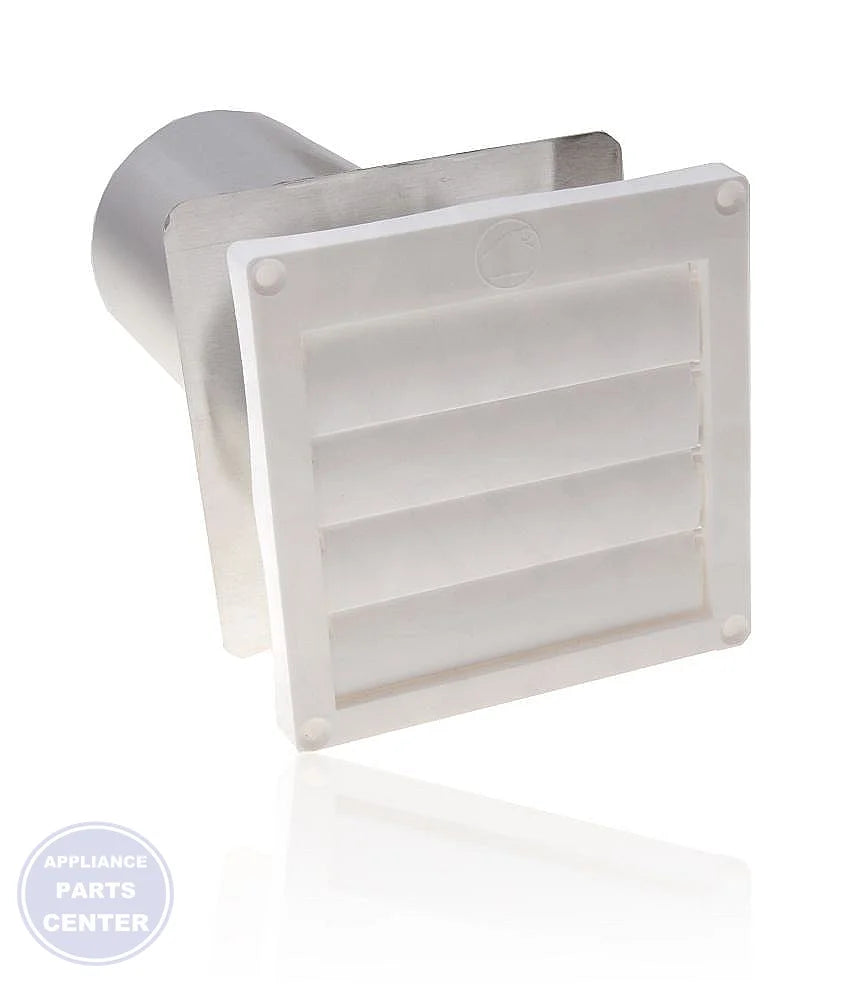 WHIRLPOOL DRYER WHITE FLUSH MOUNTED LOUVERED VENT 8212662 - Main view showing efficient airflow for WHIRLPOOL Dryers