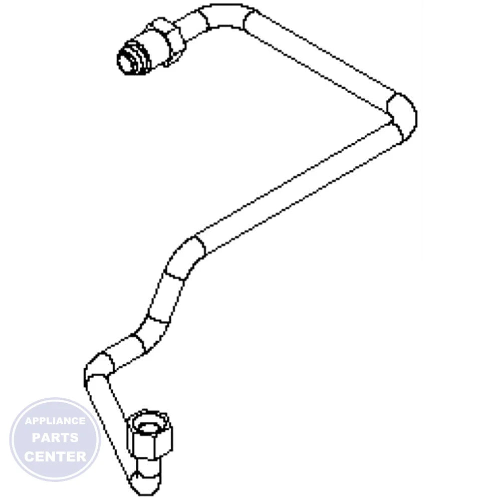 WHIRLPOOL GAS TUBING W10566299 - Main view showing efficient gas flow for WHIRLPOOL WPL models