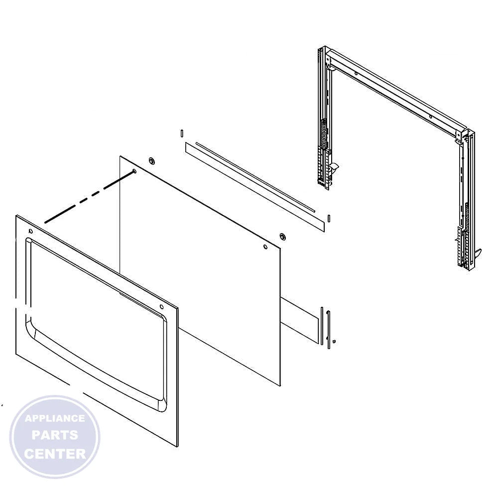 WHIRLPOOL W11110284 Glass Door - Main view showing durable build for WPL Range/Stove/Oven models