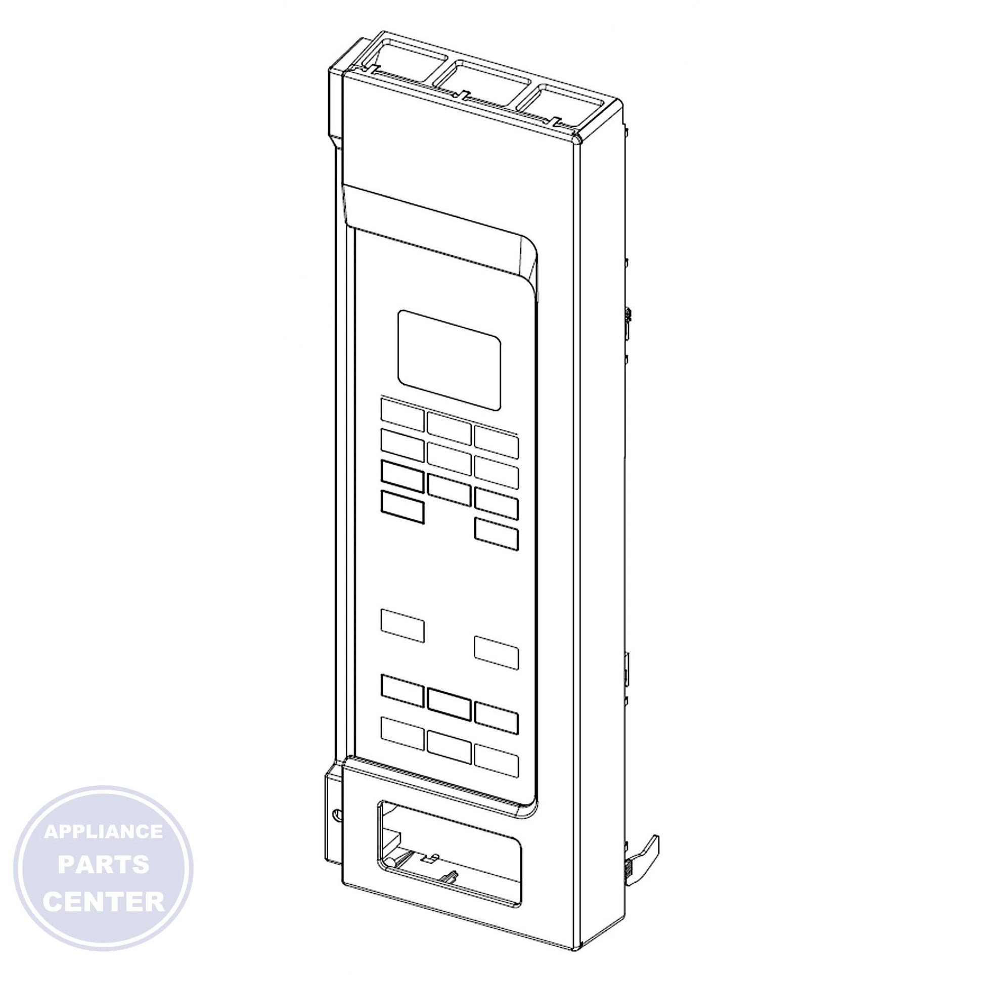 WHIRLPOOL MICROWAVE CONTROL PANEL W11386316 - Main view showing touchpad for specific models