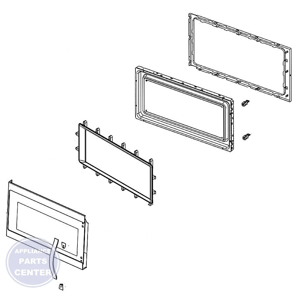 WHIRLPOOL MICROWAVE DOOR W10893437 - Main view showing sleek design for Whirlpool WPL1234