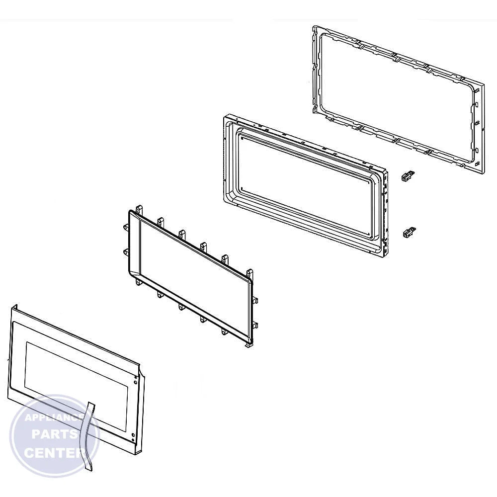 WHIRLPOOL MICROWAVE DOOR W11117588 - Main view showing durable construction for Whirlpool Microwave XYZ