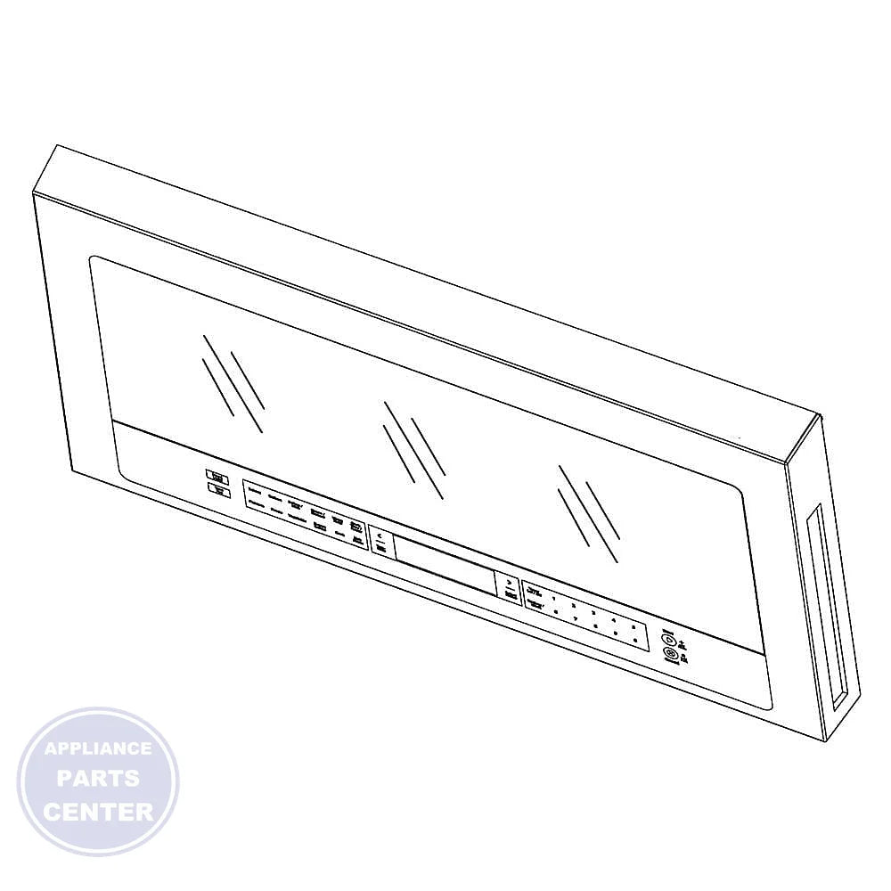 Whirlpool Microwave Door W11196118 - Main view showing safety features for specific models