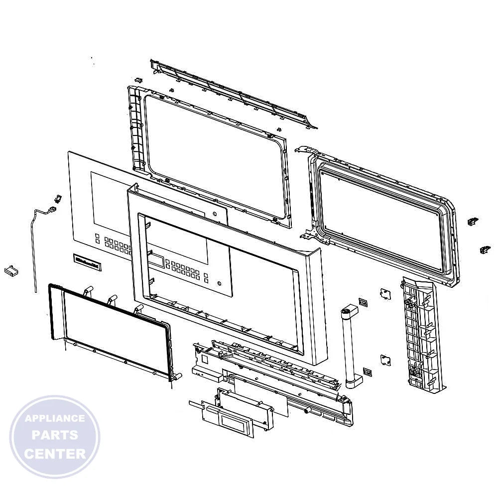 WHIRLPOOL MICROWAVE DOOR W11205123 - Main view showing durable construction for various WHIRLPOOL models