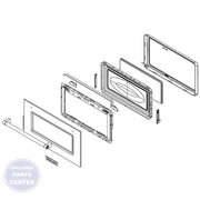WHIRLPOOL MICROWAVE DOOR W11243152 - Main view showing tight seal for WPL Microwave X1