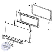 WHIRLPOOL MICROWAVE DOOR W11260402 - Main view showing durable design for Whirlpool and KitchenAid models