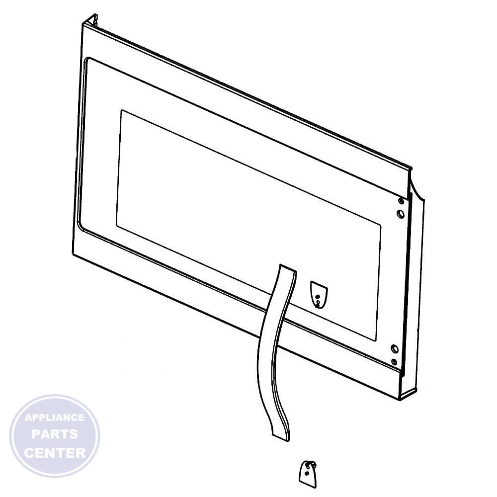 WHIRLPOOL MICROWAVE OUTER DOOR W10727608 - Main view showing durable construction for Whirlpool models
