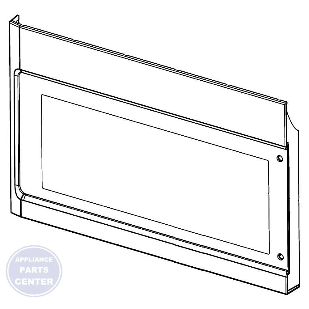 WHIRLPOOL MICROWAVE OUTER DOOR W11207467 - Main view showing seamless closure for various WPL Microwave models