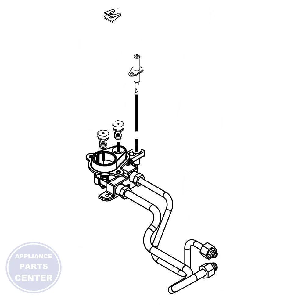 WHIRLPOOL ORIFICE HOLDER W10552135 - Main view showing gas flow regulator for Whirlpool models