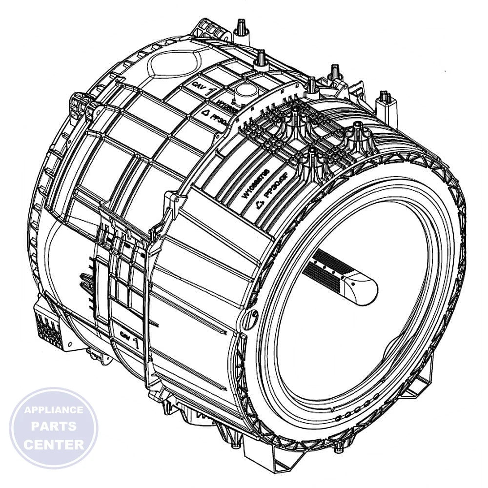 Whirlpool Outer Tub W11378552 - Main view showing durable construction for WPL-5000 series