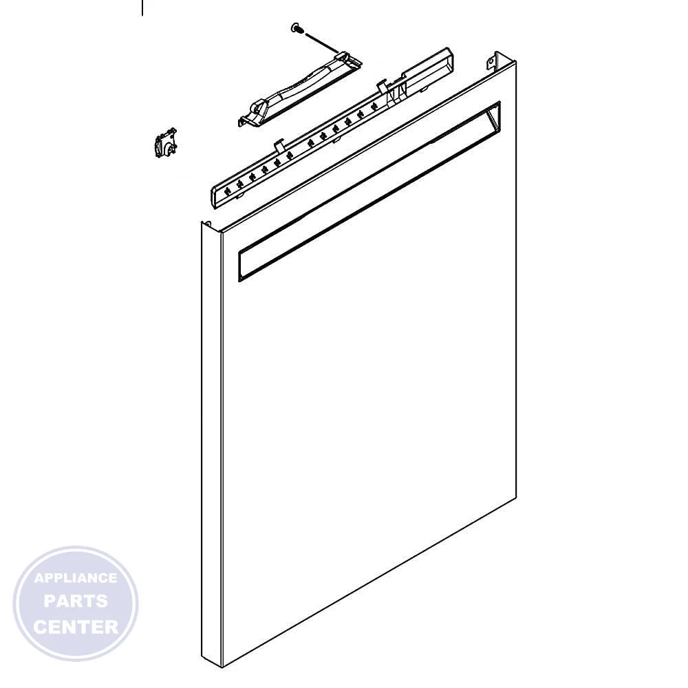 WHIRLPOOL PANEL W11461690 - Main view showing sleek design for various WPL Dishwasher models