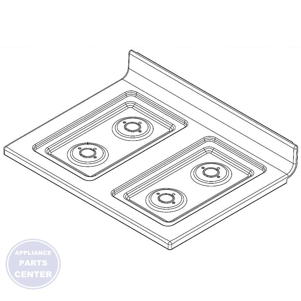 Whirlpool Range Cooktop Assembly WPW10535710 - Main view showing even heat distribution for Whirlpool models