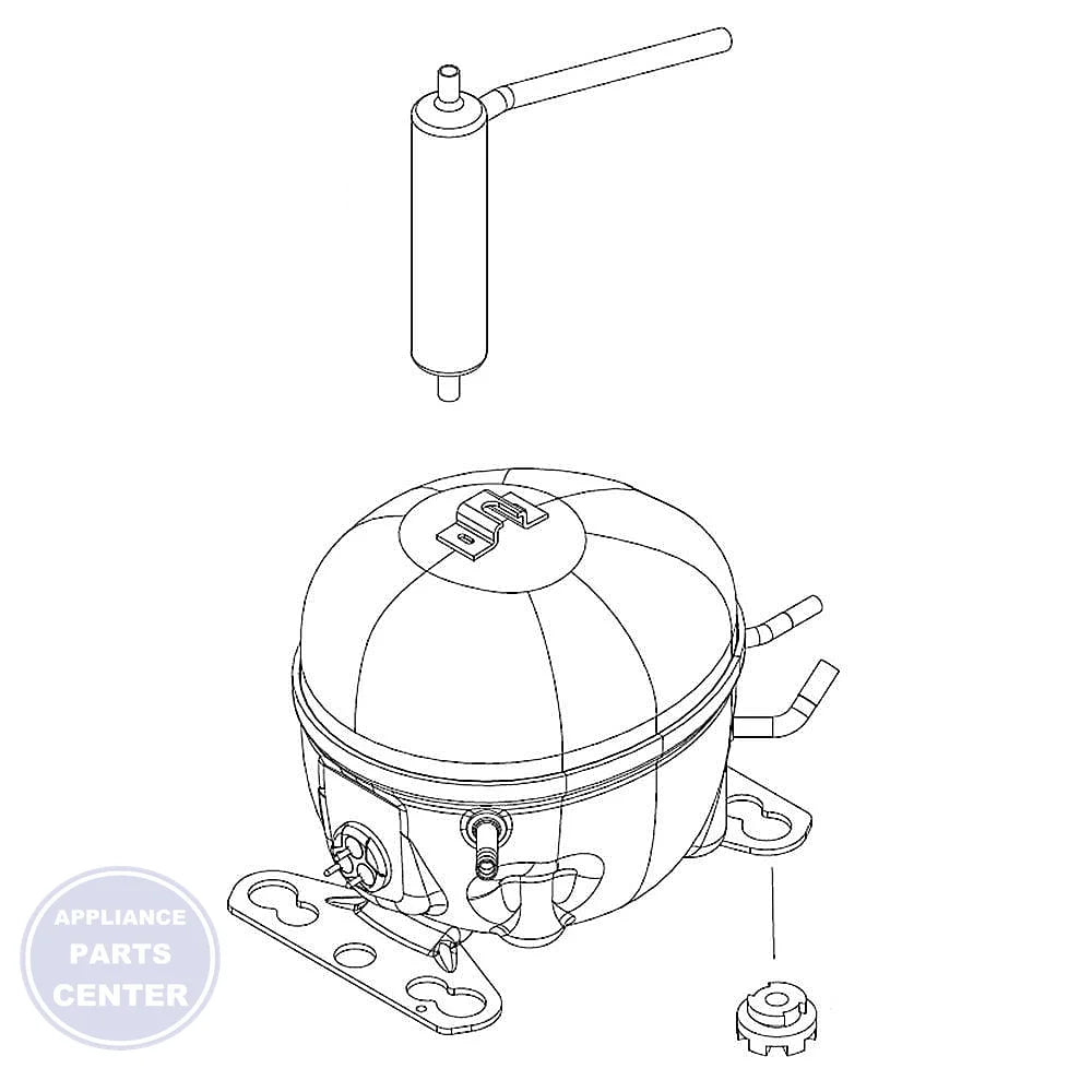 Whirlpool Refrigerator Compressor W11455472 - Main view showing efficient cooling for various Whirlpool models