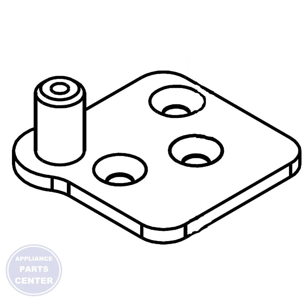 Whirlpool Refrigerator Door Hinge W10484480 - Main view showing sturdy construction for WRF555SDFZ