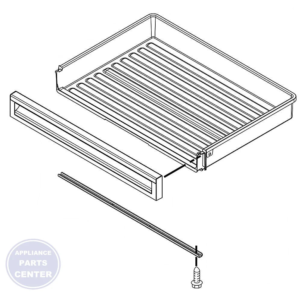 Whirlpool Refrigerator Freezer Bin WPW10493169 - Main view showing spacious storage for Whirlpool and KitchenAid models