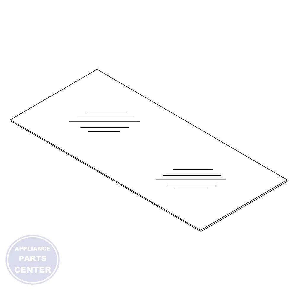 WHIRLPOOL REFRIGERATOR GLASS SHELF W10906480 - Main view showing 30 lbs weight capacity for WPL-XYZ model