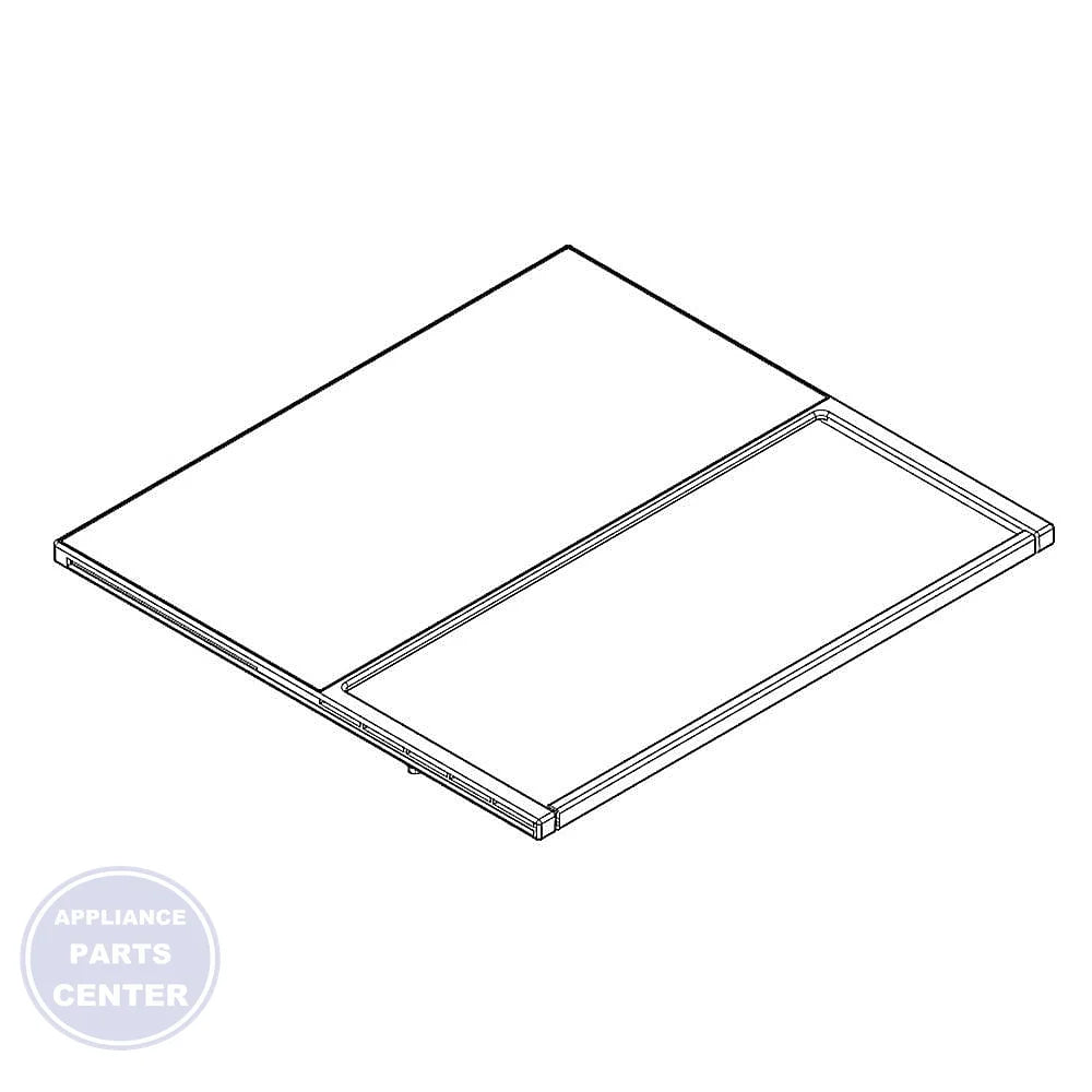 WHIRLPOOL REFRIGERATOR GLASS SHELF W11212337 - Main view showing sturdy support for various Whirlpool models