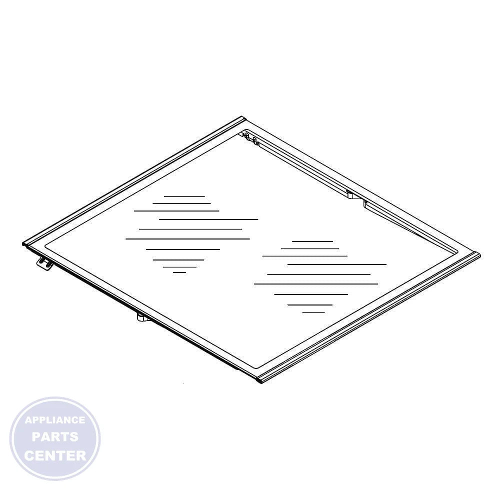 Whirlpool Refrigerator Glass Shelf W11284443 - Main view showing 20 lbs weight capacity for specific models