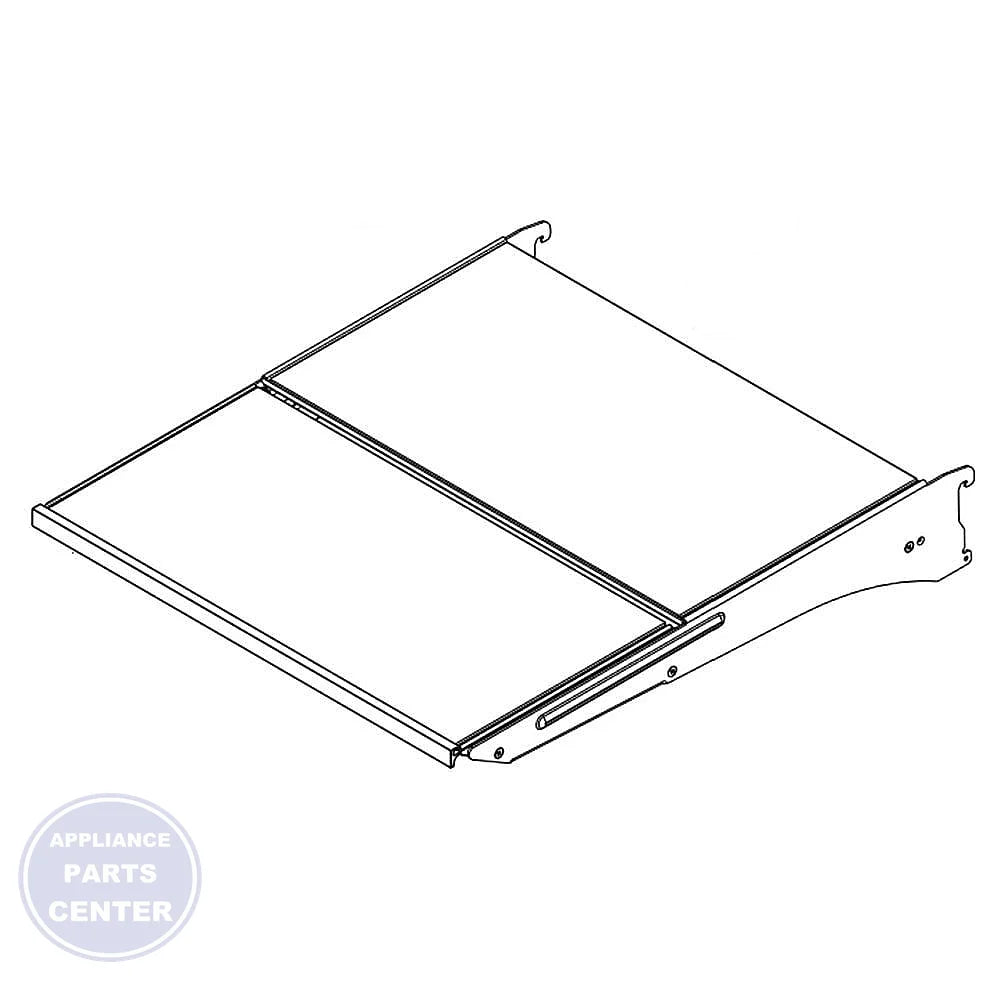 Whirlpool Refrigerator Glass Shelf WPW10737428 - Main view showing heavy-duty design for specific models