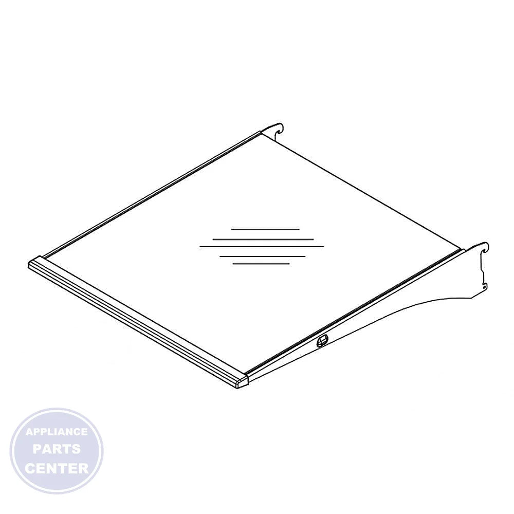 Whirlpool Refrigerator Glass Shelf WPW10756310 - Main view showing sturdy construction for various Whirlpool models
