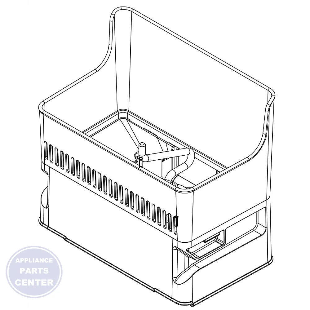 WHIRLPOOL REFRIGERATOR ICE CONTAINER W10911314 - Main view showing ice storage capacity for WHIRLPOOL models