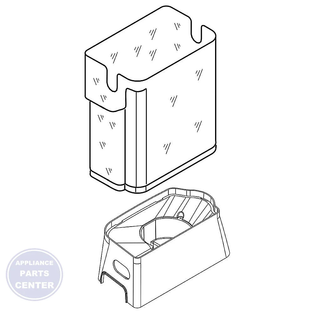WHIRLPOOL REFRIGERATOR ICE CONTAINER WPW10519441 - Main view showing ice storage for various Whirlpool models