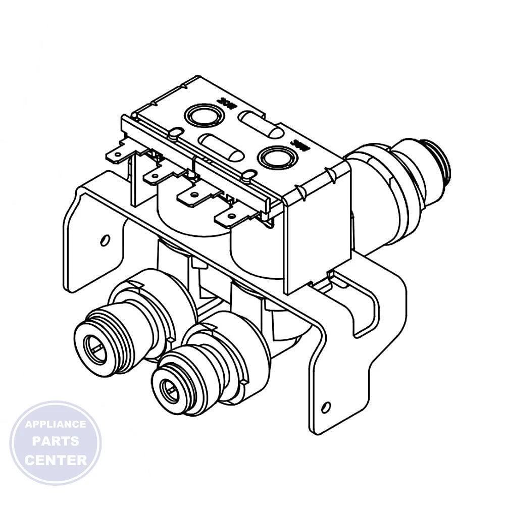 WHIRLPOOL REFRIGERATOR INLET VALVE WPW10159843 - Main view showing water flow control for WPL models