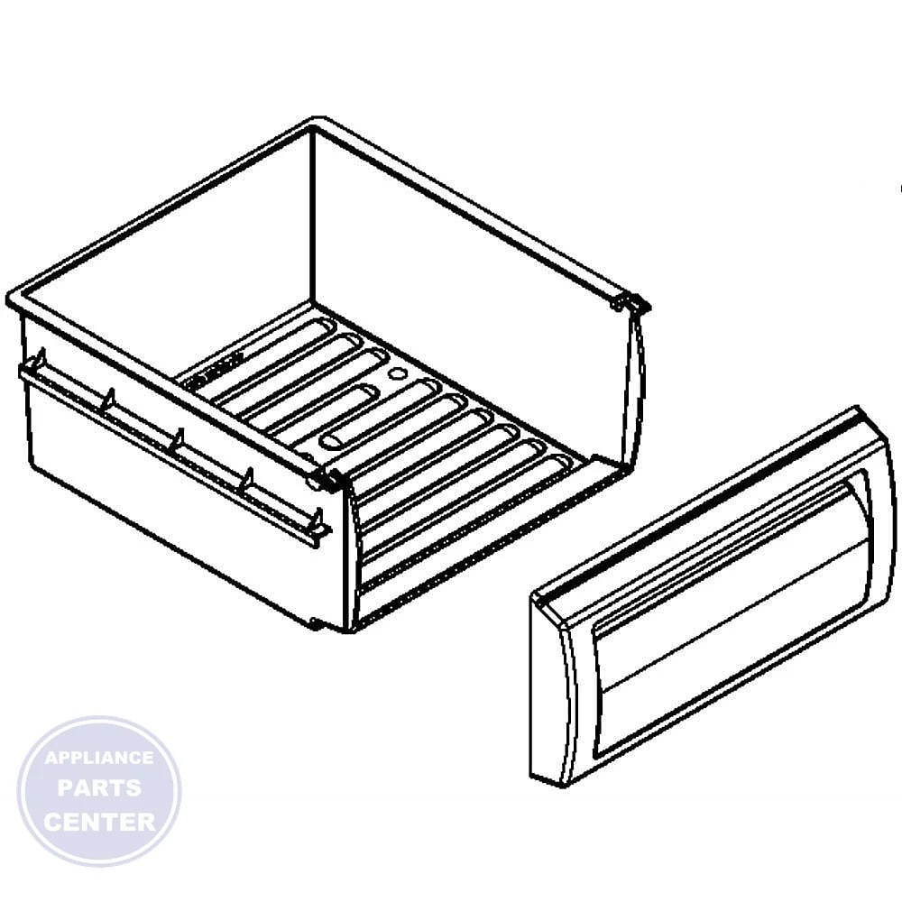 WHIRLPOOL REFRIGERATOR MEAT PAN W10407627 - Main view showing ample meat storage for Whirlpool and KitchenAid models