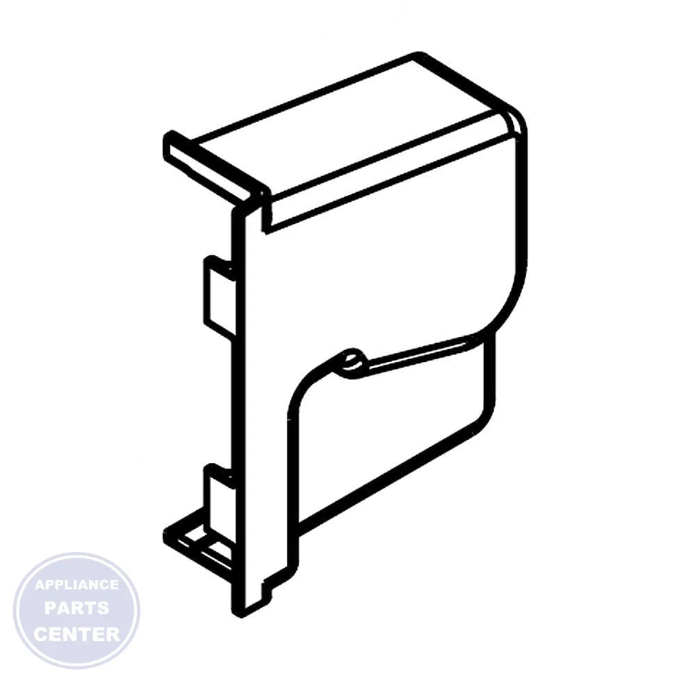 Whirlpool Refrigerator Retainer End Cap WPW10323172 - Main view showing secure shelf support for Whirlpool WRF560SEYM