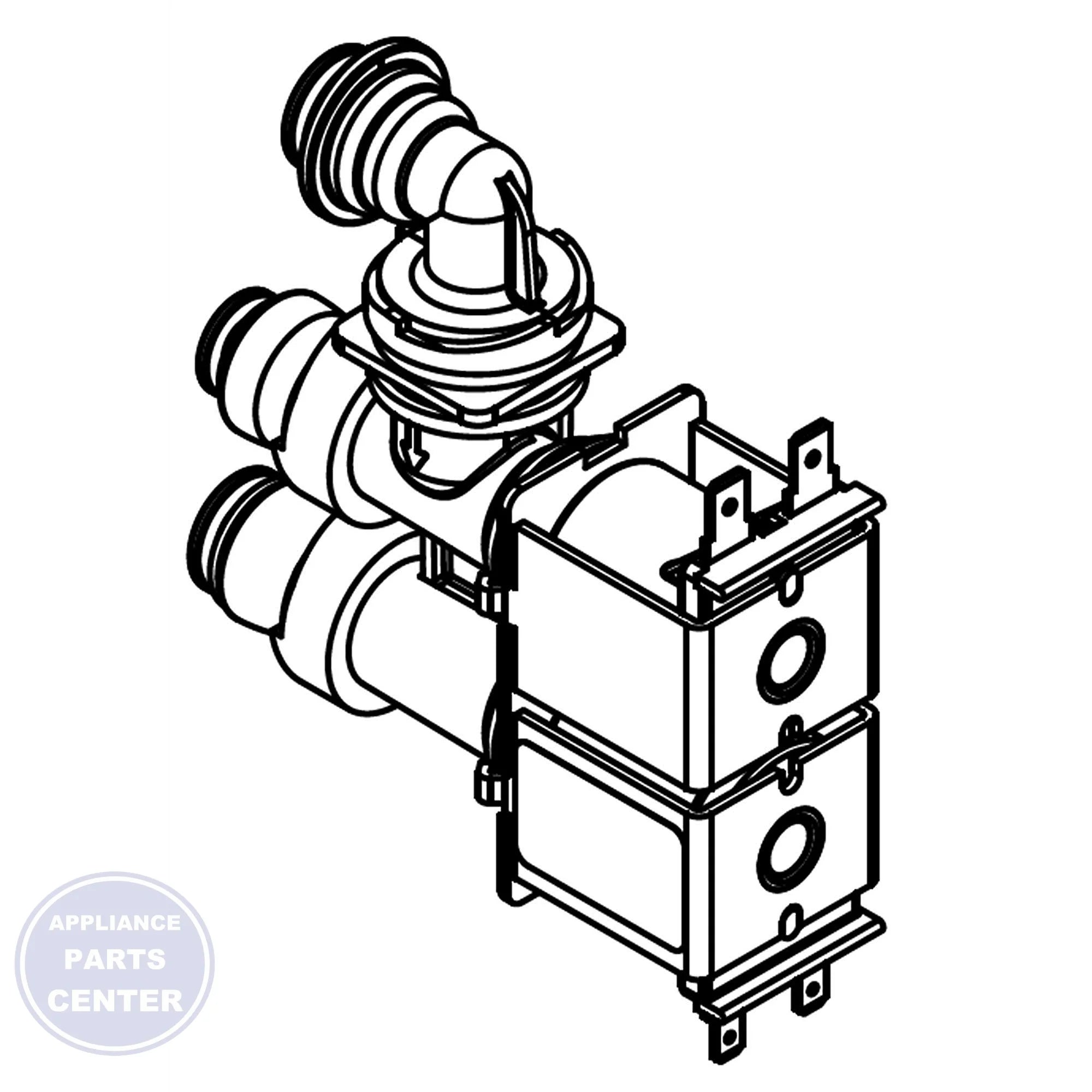 WHIRLPOOL REFRIGERATOR VALVE W11567408 - Main view showing water flow control for specific models