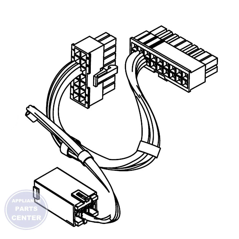 WHIRLPOOL REFRIGERATOR WIRE HARNESS W10911358 - Main view showing wiring connections for [specific models]