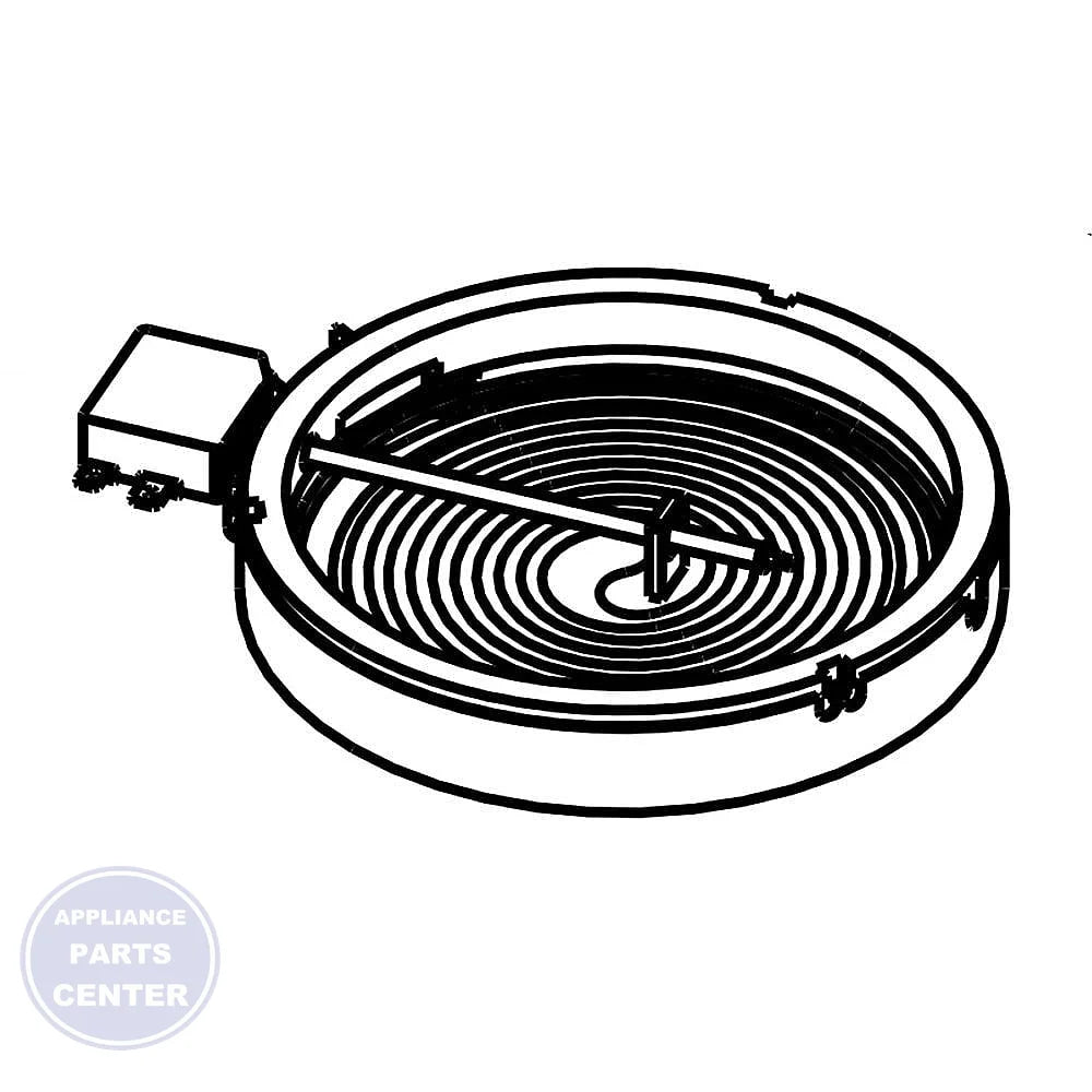 Whirlpool Surface Element W11101459 - Main view showing 8-inch cookware support for Whirlpool WPL series