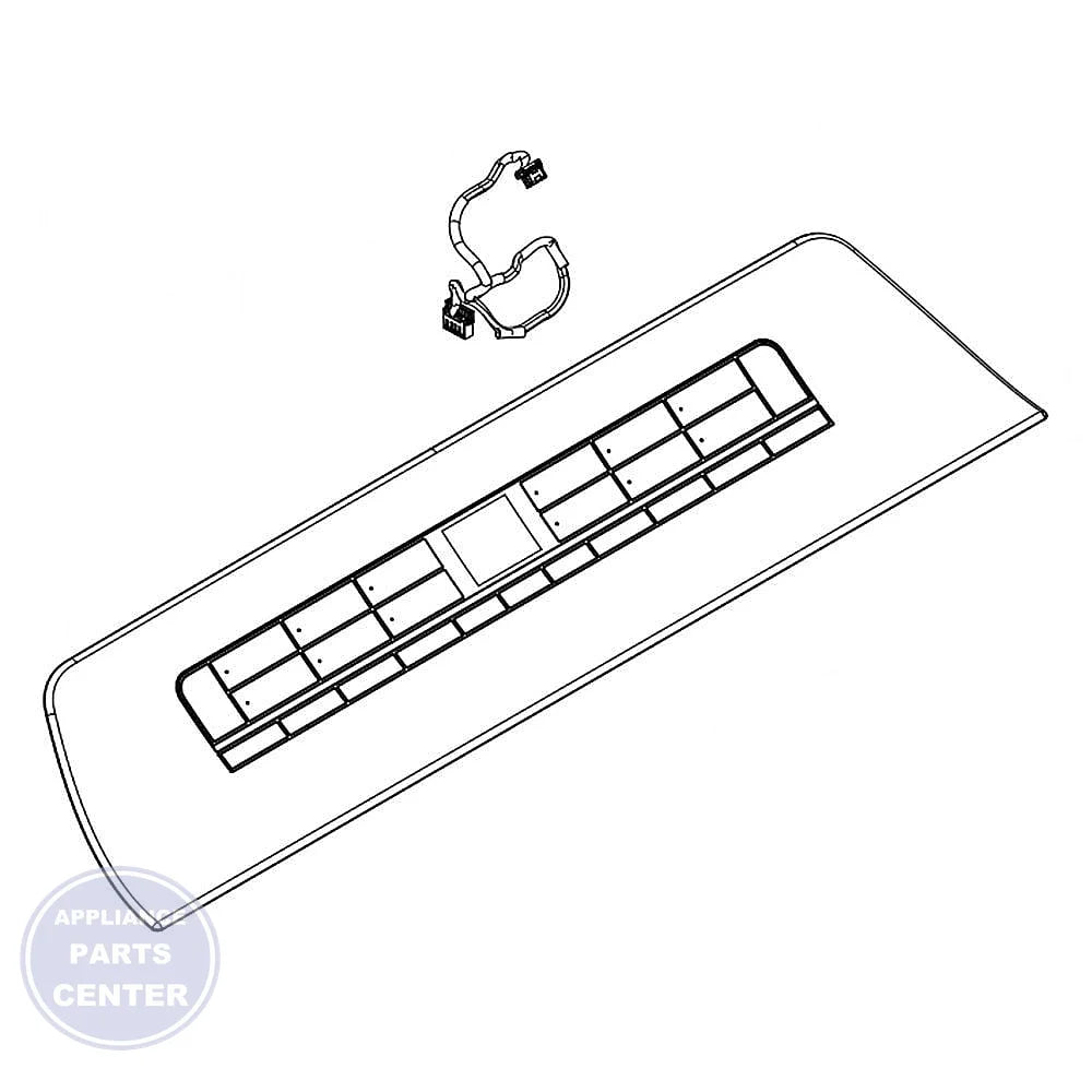 WHIRLPOOL UI PANEL W11478523 - Main view showing touchpad for WPL Washing Machine