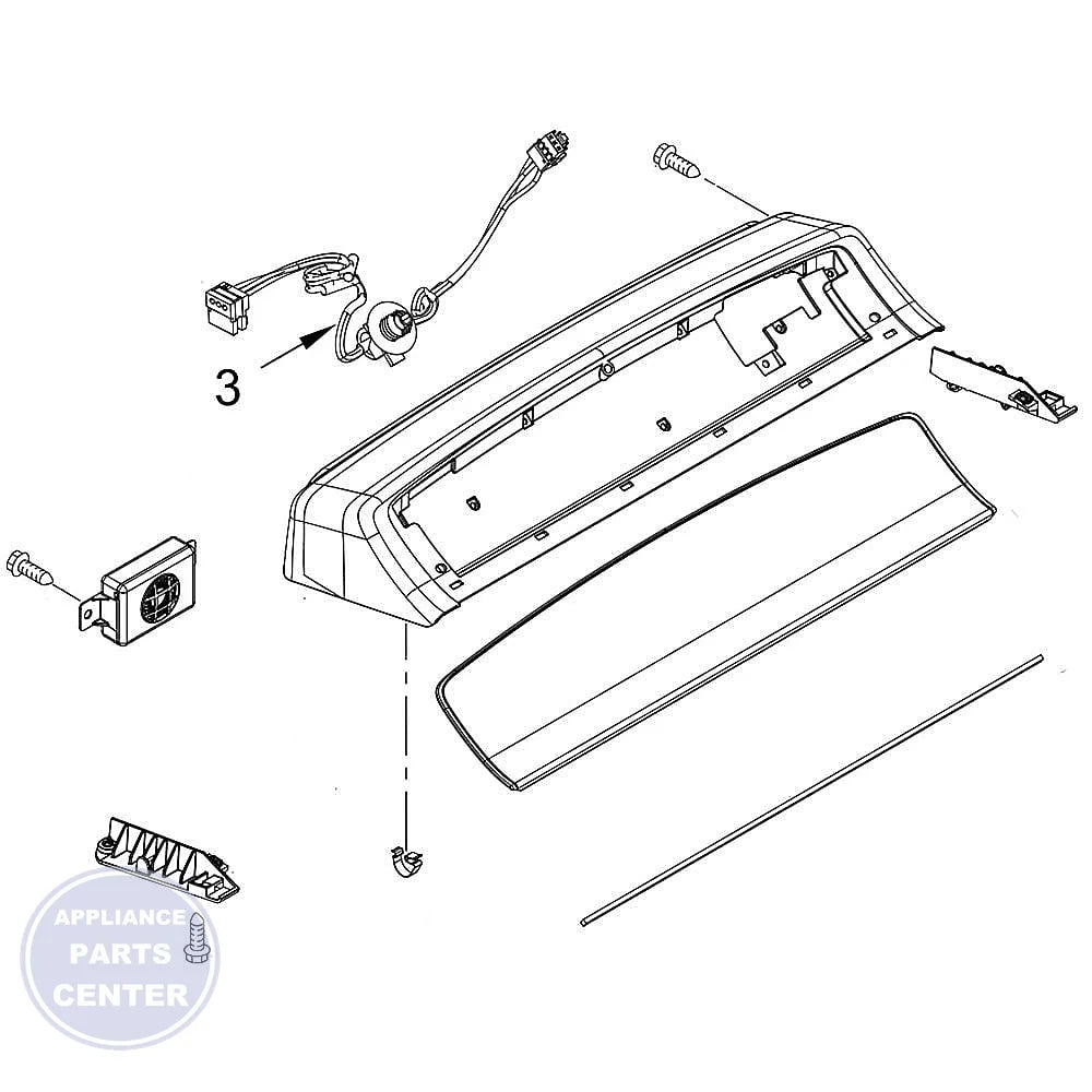 Whirlpool Washer Console W11125152 - Main view showing control panel for WPL Washing Machine