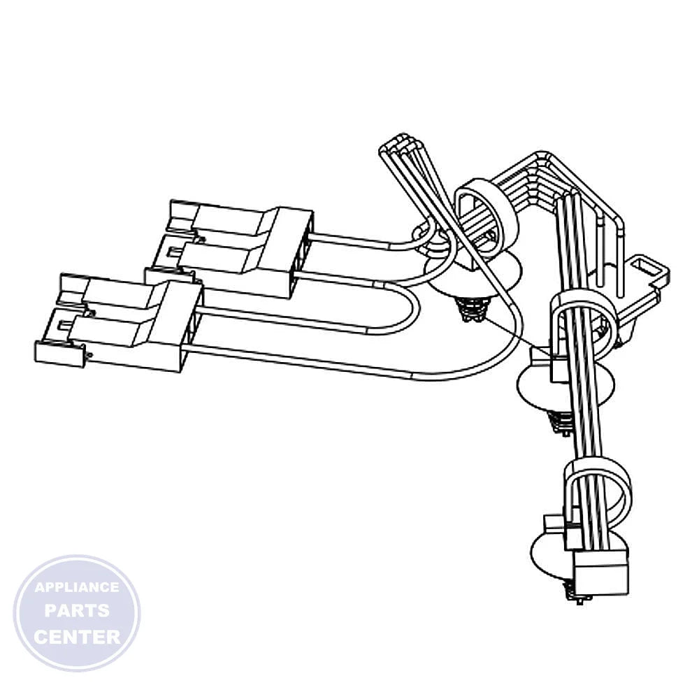 WHIRLPOOL WIRE HARNESS W10701401 - Main view showing durable wire connector for various Whirlpool models