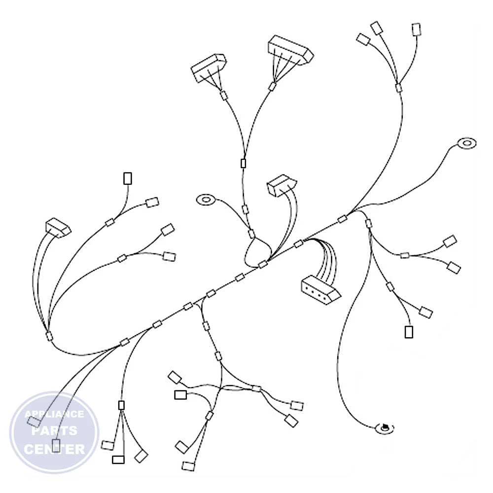 WHIRLPOOL WIRE HARNESS W11157861 - Main view showing power transmission for Whirlpool, Maytag, and KitchenAid models