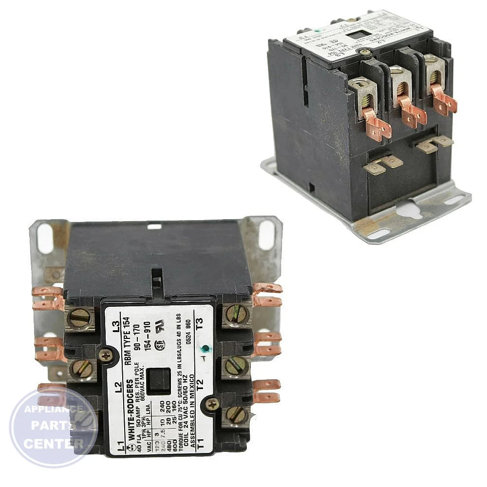 WHITE-RODGERS 3 POLE CONTACTOR, 24 VAC COIL - Main view showing durable construction for WRI Air Conditioner models