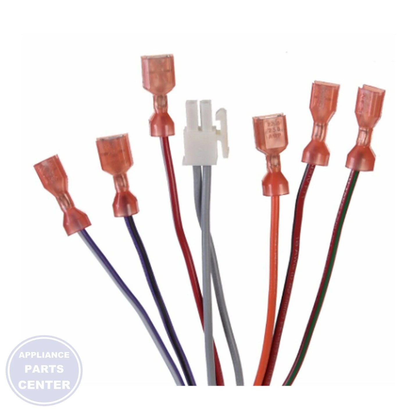 WIRING HARNESS ASSEMBLY 45-104202-01 - Side view with precise wiring specifications